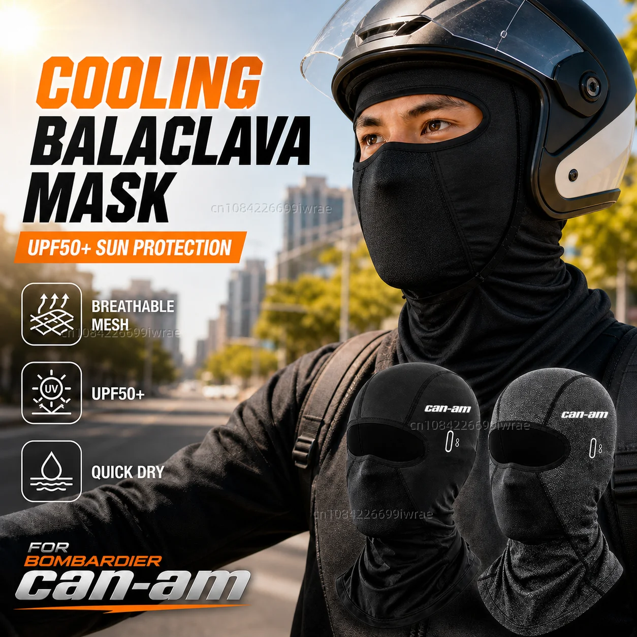 Cooling Motorcycle Balaclava Mask UPF50+ UV Protection Breathable Face Cover Summer For Can Am Outlander 1000 Ryker 900
