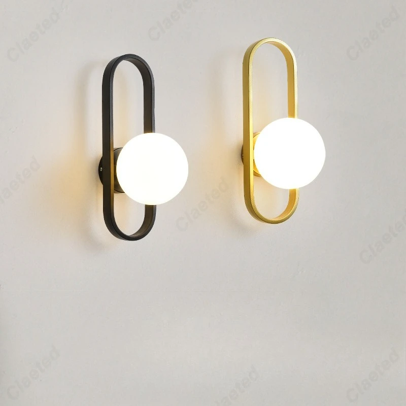 

Американский современный минималистичный светодиодный стеклянный настенный светильник для гостиной, столовой, коридора, спальни, прикроватное декоративное освещение