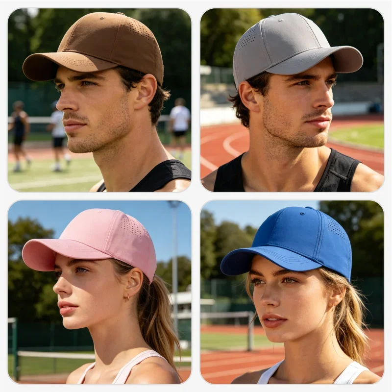Unisex Quick Dry Waterproof Baseball Cap Custom Logo Text Embroidery Premium Cap For Gym Fitness Sports Outdoor 2