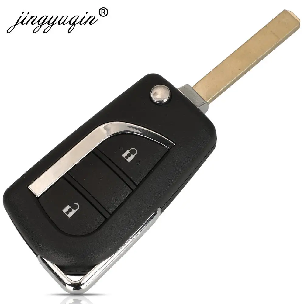 jingyuqin 89785-0H901 Upgrade Flip Remote Car Key Fob 433MHz 4D70 Chip for Toyota Aygo 2005-2014 2 Buttons VA2 Auto Key Control