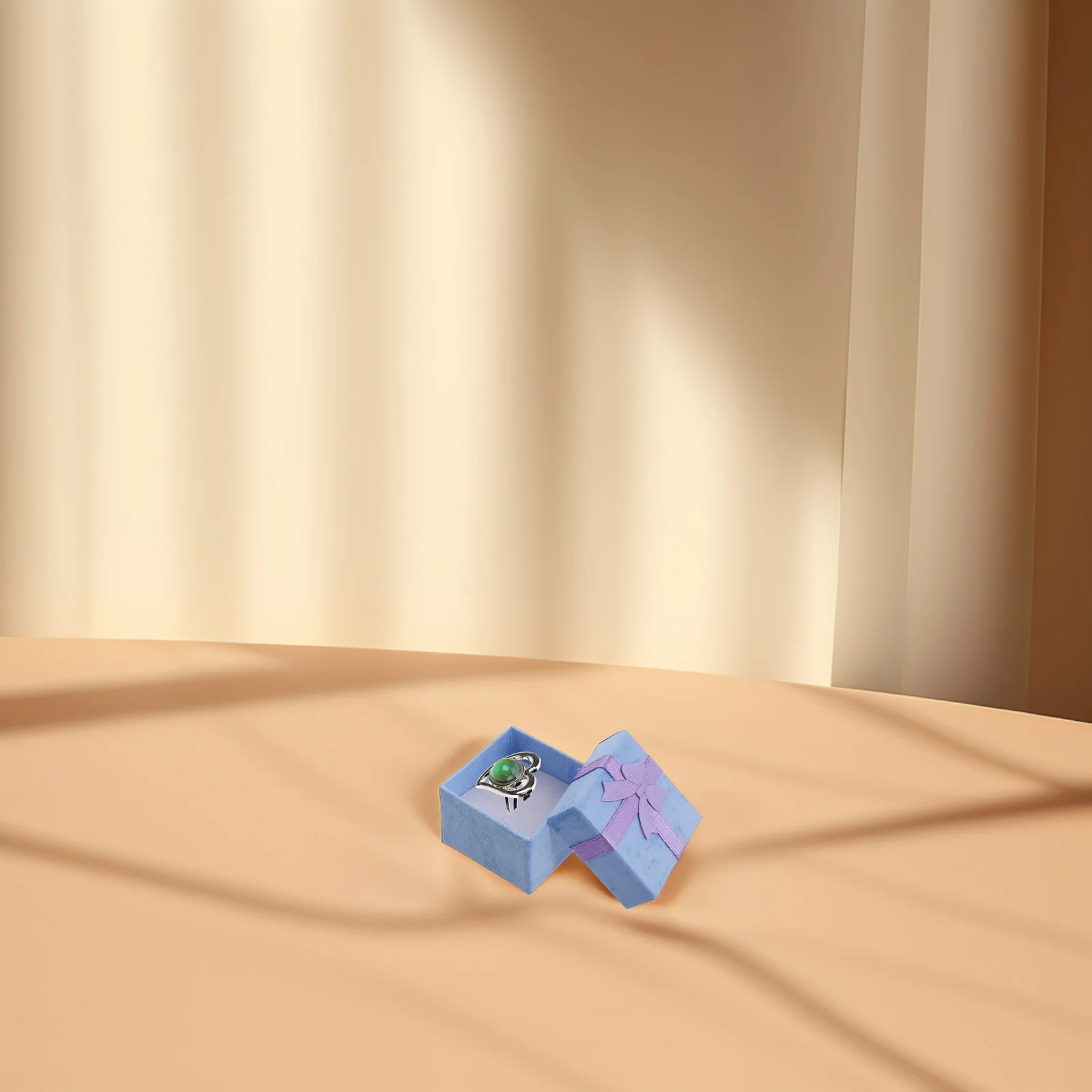 24 قطعة من صناديق المجوهرات صندوق خاتم من الورق المقوى الخزامى مع تصميم مربع على شكل فيونكة على شكل فراشة للخطوبة والزفاف والذكرى السنوية لعيد الحب