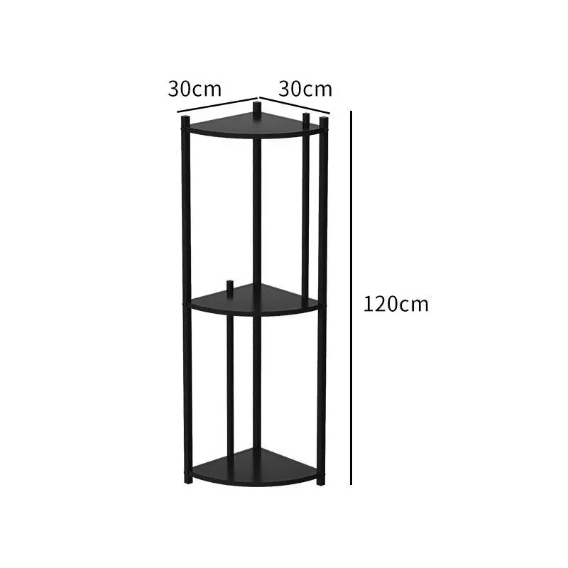 Light luxury creative living room vertical corner bookshelf simple household wrought iron floor shelf multi-layer storage bookca
