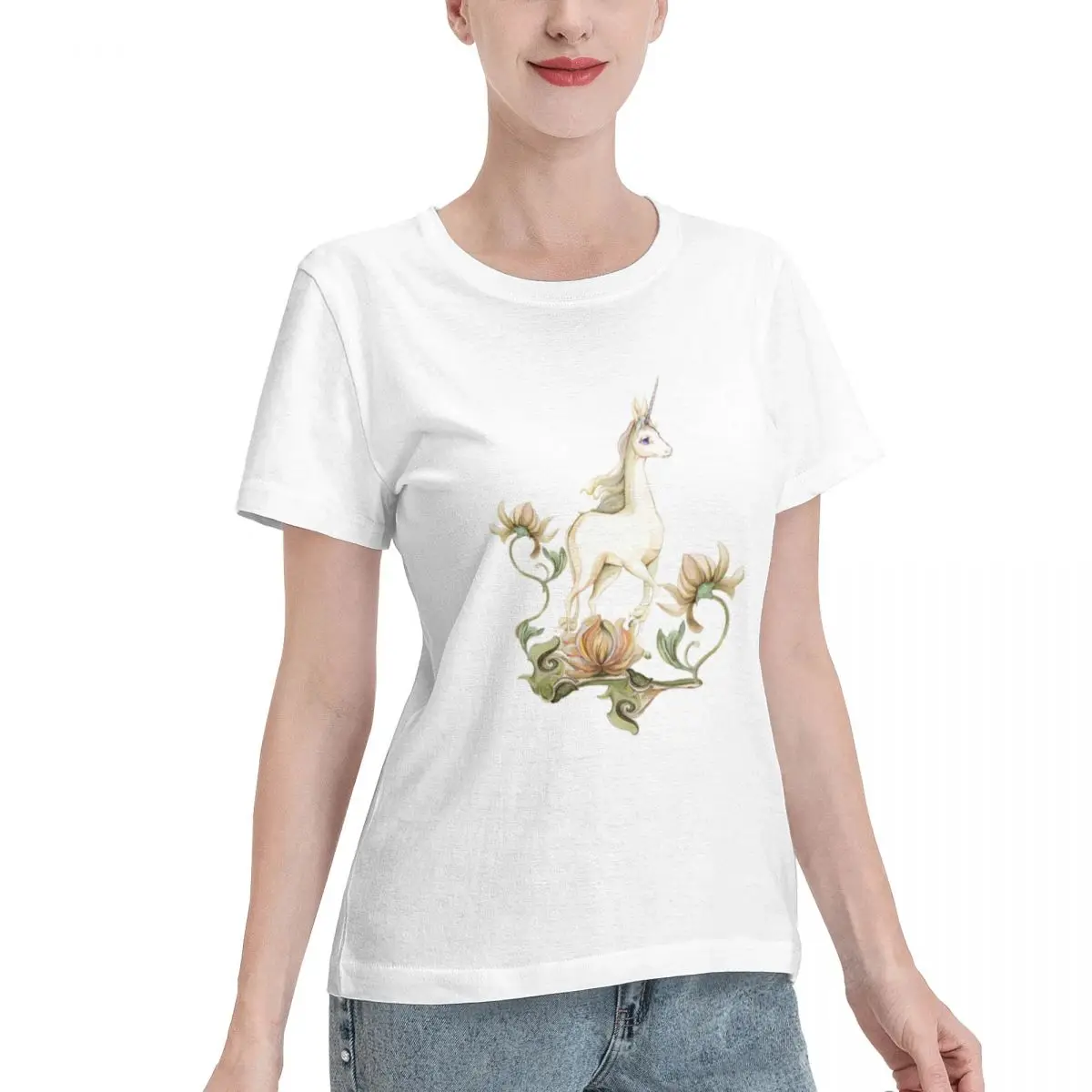 Wardrobe Essential Last Unicorn - Flower Garden Women's T-shirt Stylish 100% Cotton T Shirt