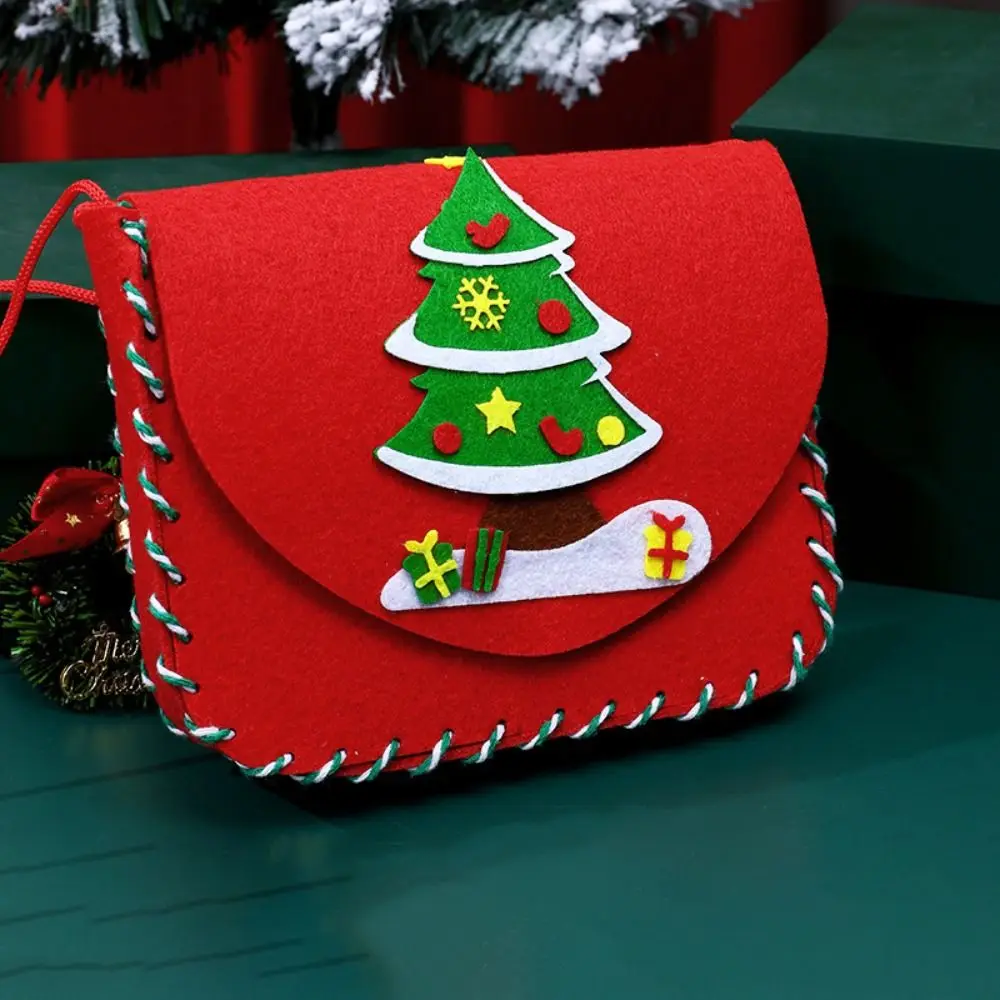 Cute Christmas DIY Material Bags Hands-on Parent-child Interaction Shoulder Bag Set Creative Snowman Tree Backpack