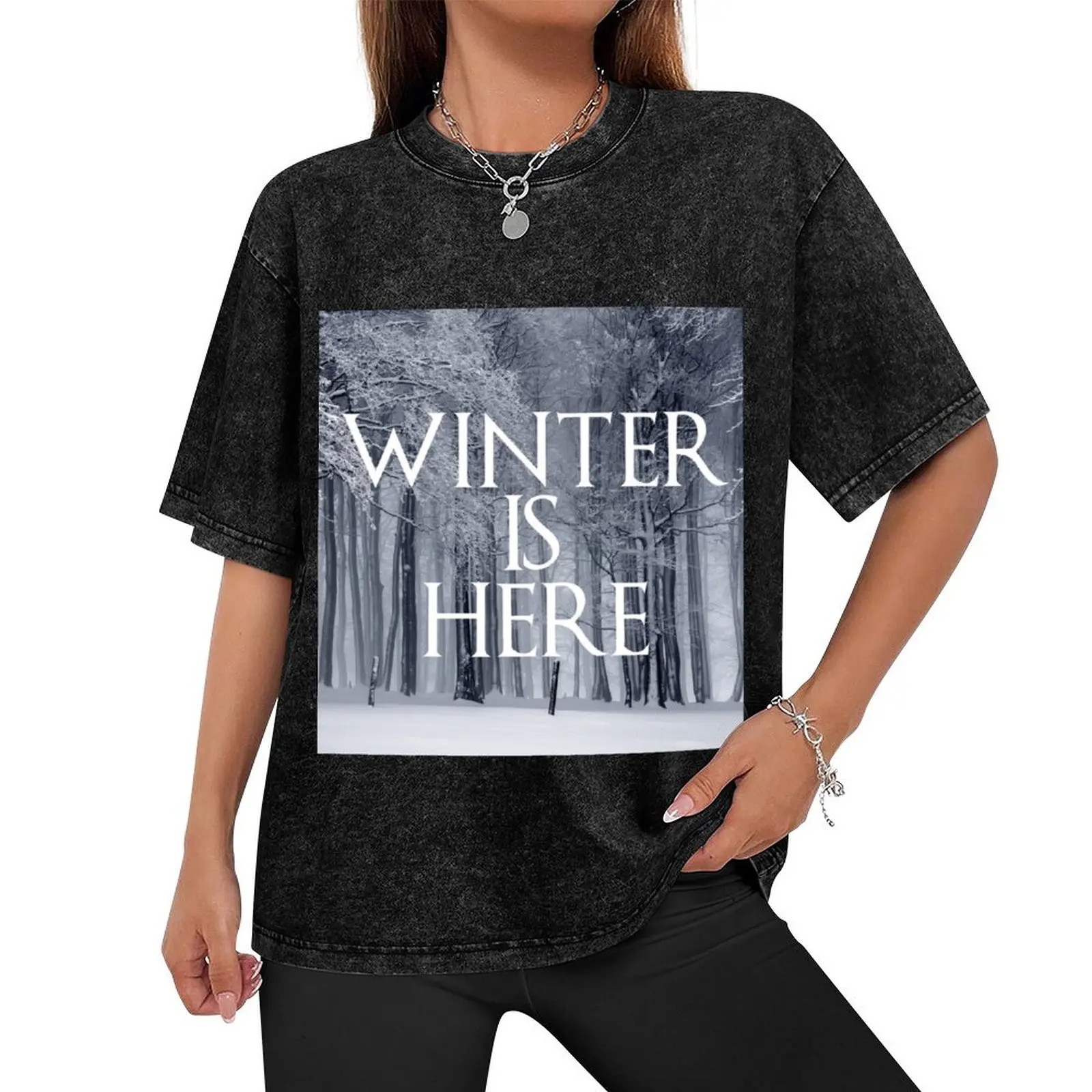 Winter Is Here Trees by UpToDate T-Shirt customs design your own plus sizes heavyweights vintage t shirt men