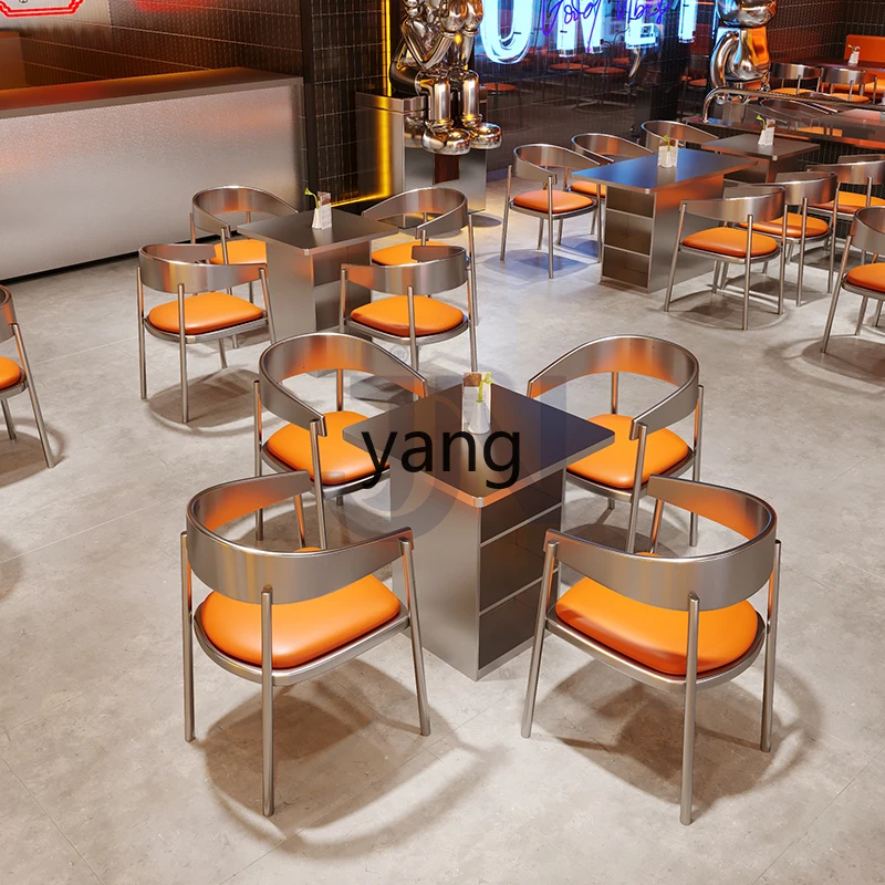 CX Industrial Style Barbecue Shop Commercial Stainless Steel Card Seat Sofa Hot Pot Shop Table and Chair Combination