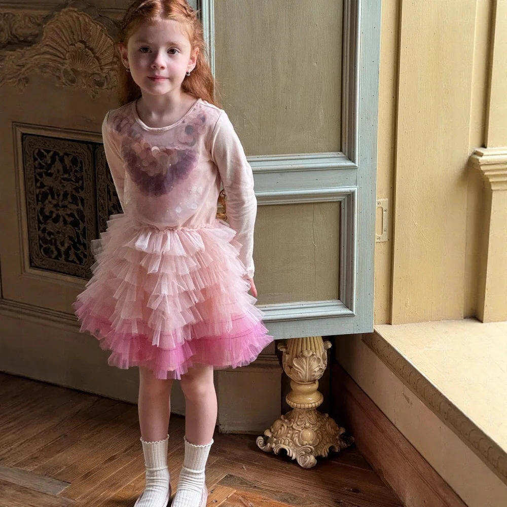 

Girls Skirt 2025 Autumn and Winter New Children's Clothing Girls Baby Handmade Sequins TUTU Mesh Princess Dress Casual