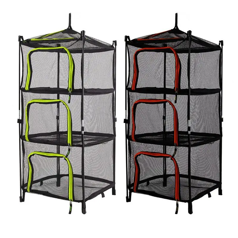 3-layer Drying Net Portable Folding Drying Net For outdoor Dry Goods Vegetable Fruit Herbs Clothing Drying Rack Save Space