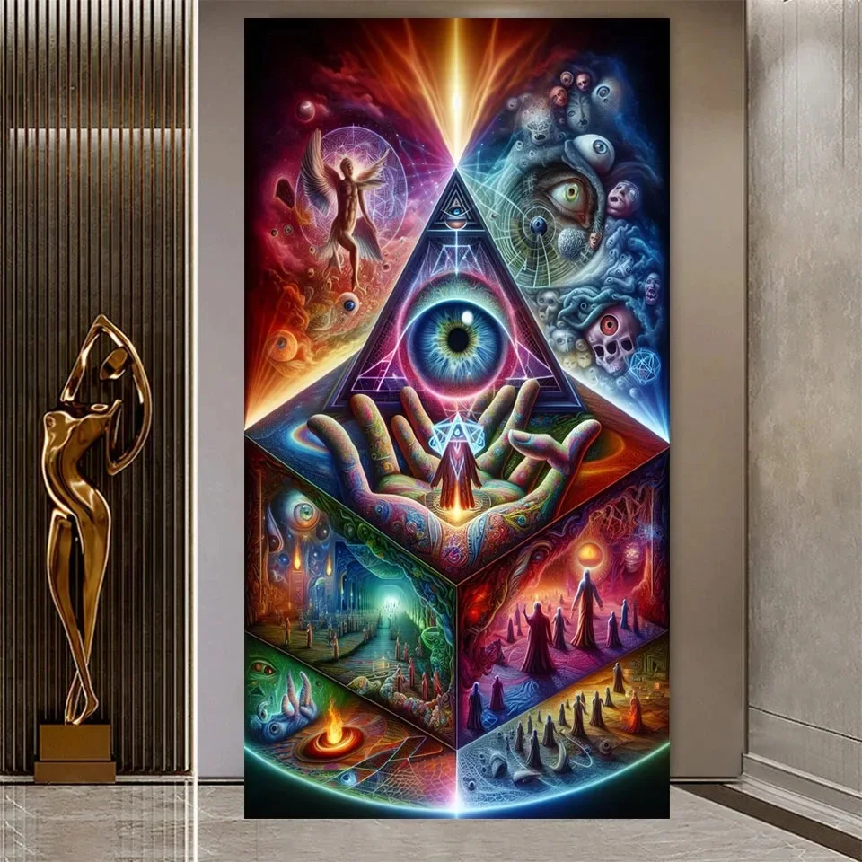 

Треугольный глаз Diy Алмазная картина Полная Алмазная мозаика Вышивка Наборы крестиков Мистическое абстрактное искусство для домашнего декора Подарок