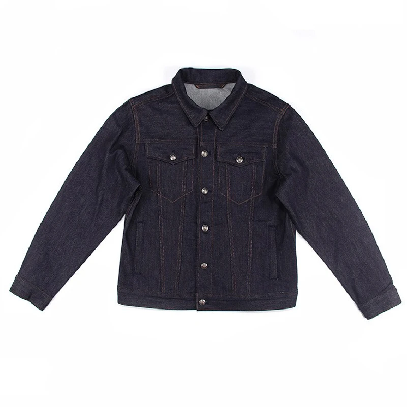 

Американская винтажная классическая короткая джинсовая куртка красного цвета для мужчин, 100% хлопок, стираные необработанные твердые пальто с вышивкой