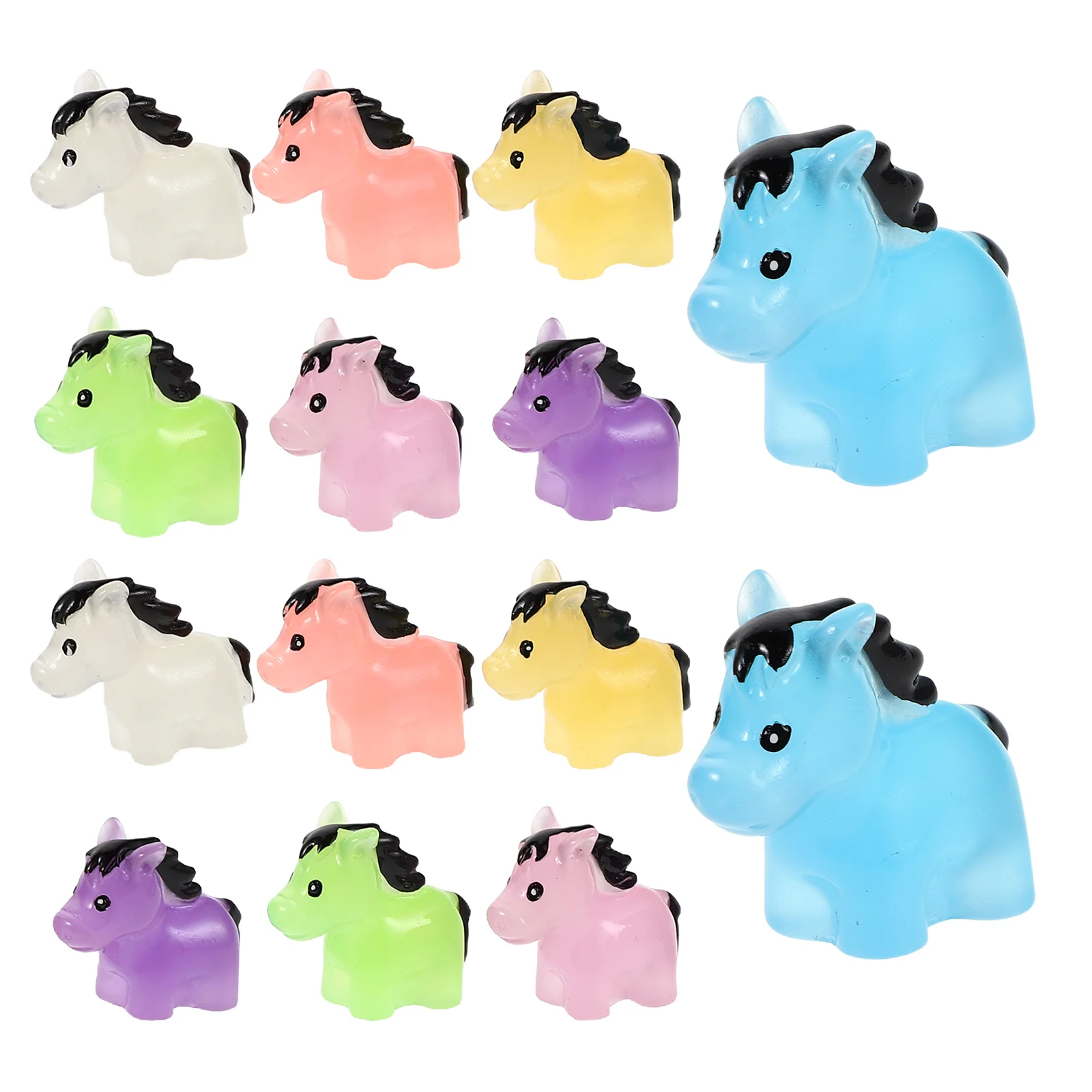 

14 Pcs Decor Horse Ornaments Decoration Gifts Elegant Resin Sculpture Creative Animal Model Desktop Dollhouse Accessories