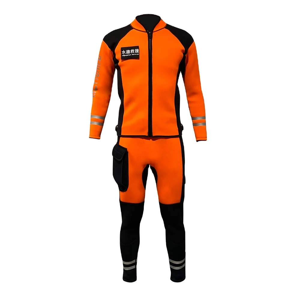 Custom split-type wet suit for water rescue 3mm Neoprene