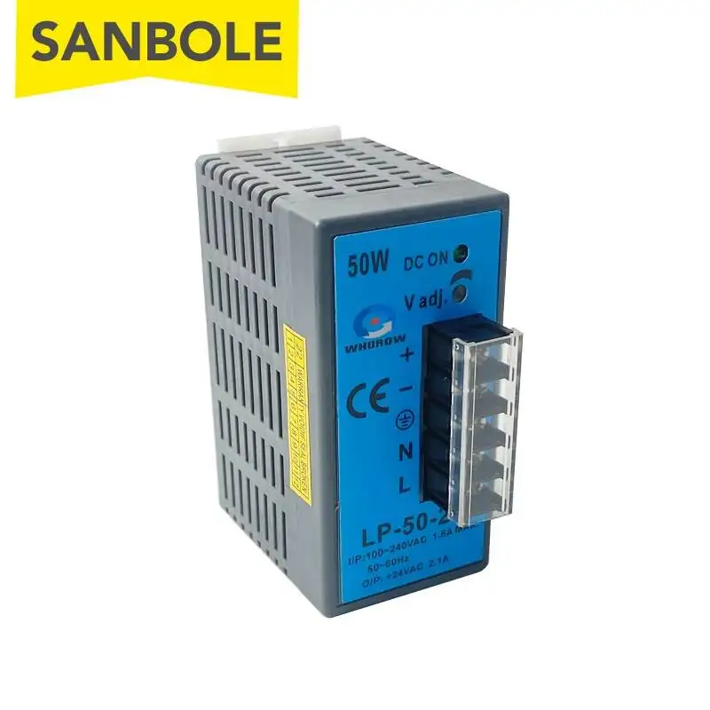 LP-50-24 DIN Rail Mounting Voltage Digital Display DC Convenient Installation Switching Power Supply Electrical Terminal Wire