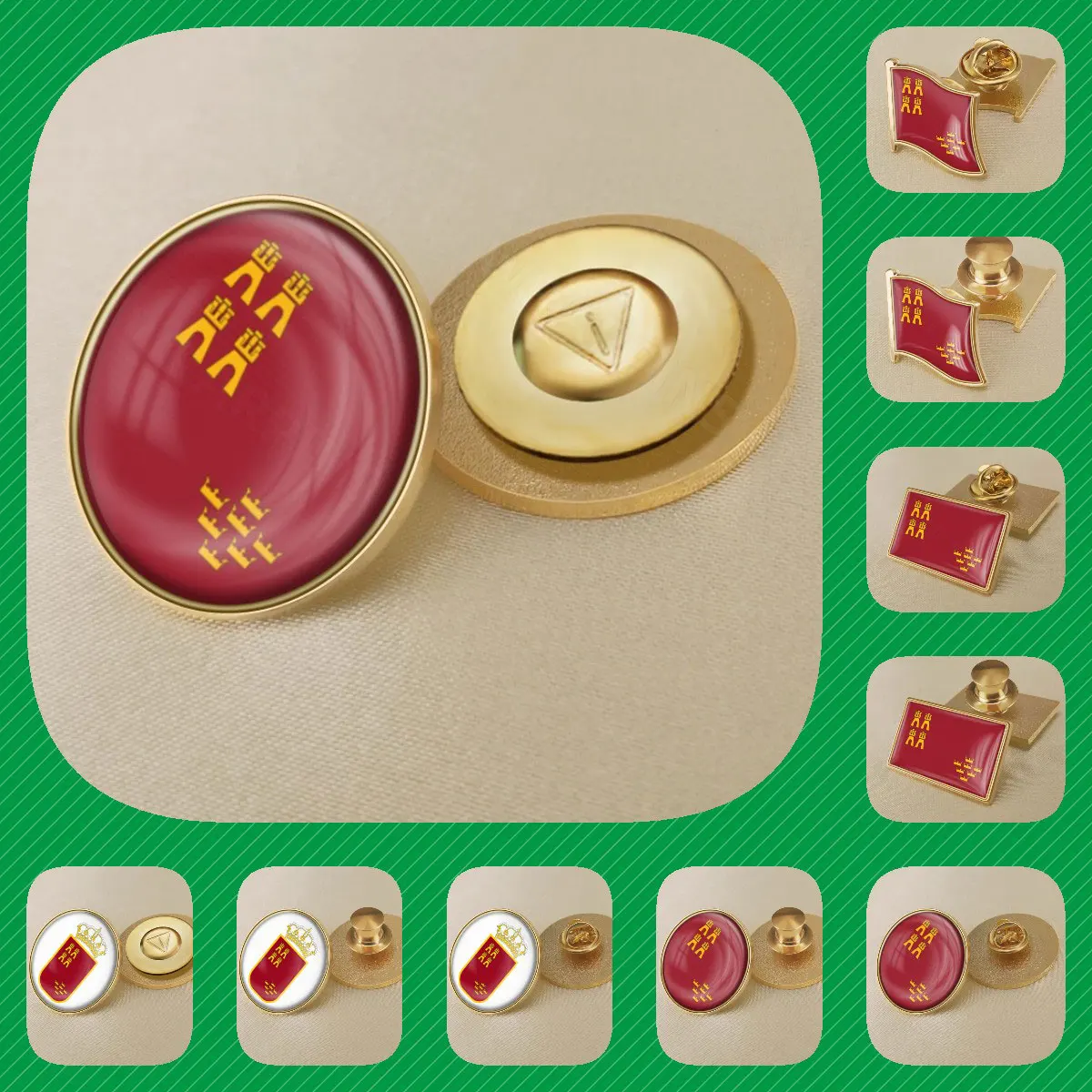 PIN de solapa con bandera de la bandera de España, insignias, Escudo de Andalucía