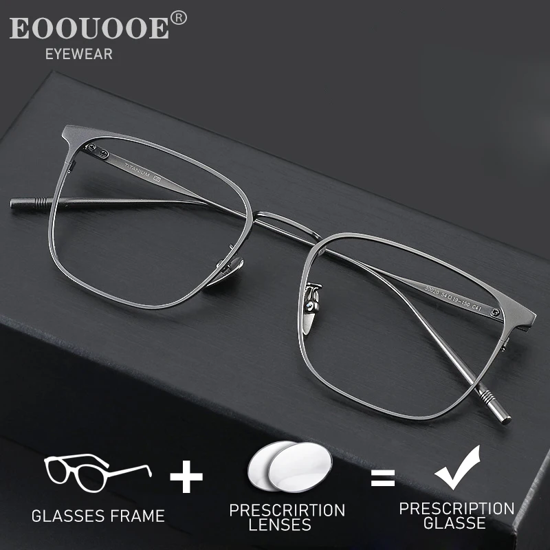 Men Titanium Eyewear Prescription Lenses Computer Office Vision Distance Myopia Reading Anti-Reflection Optical Glasses