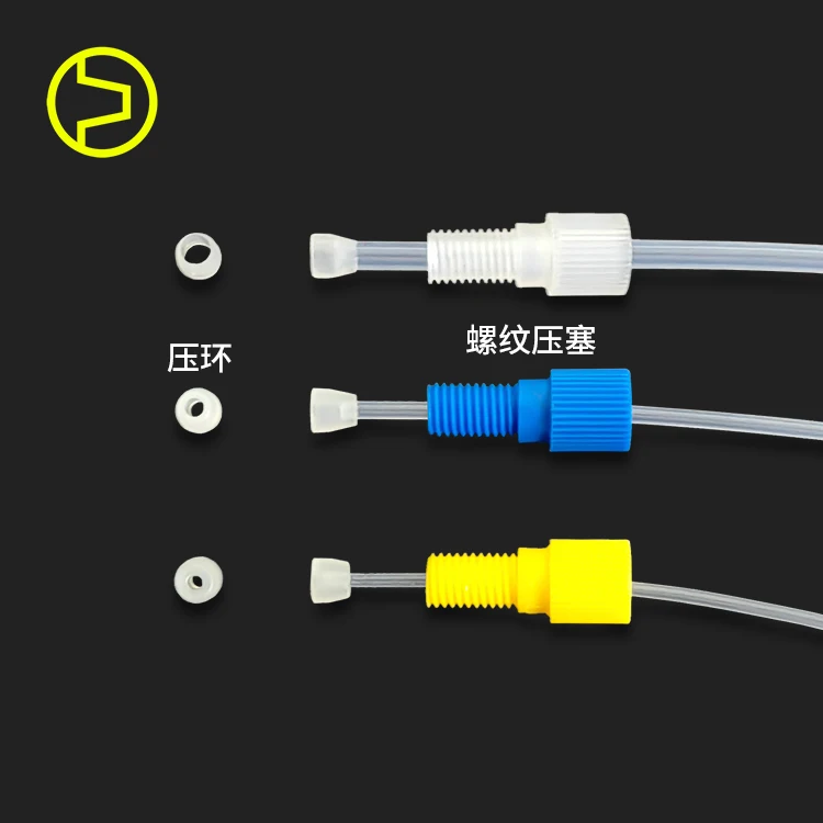 Medical Barbed 1/4-28UNF M6 Threaded Ferrule Flangeless Pipe Fittings Quick Coupling Tube Connector Inverted cone connector 10