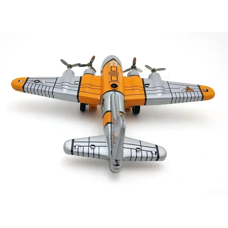 Vintage Retro โลหะดีบุก Wind-Up ของเล่น Flying Fortress Bomber ใบพัดเครื่องบินคลาสสิก Clockwork ชุดของขวัญสําหรับผู้ใหญ่
