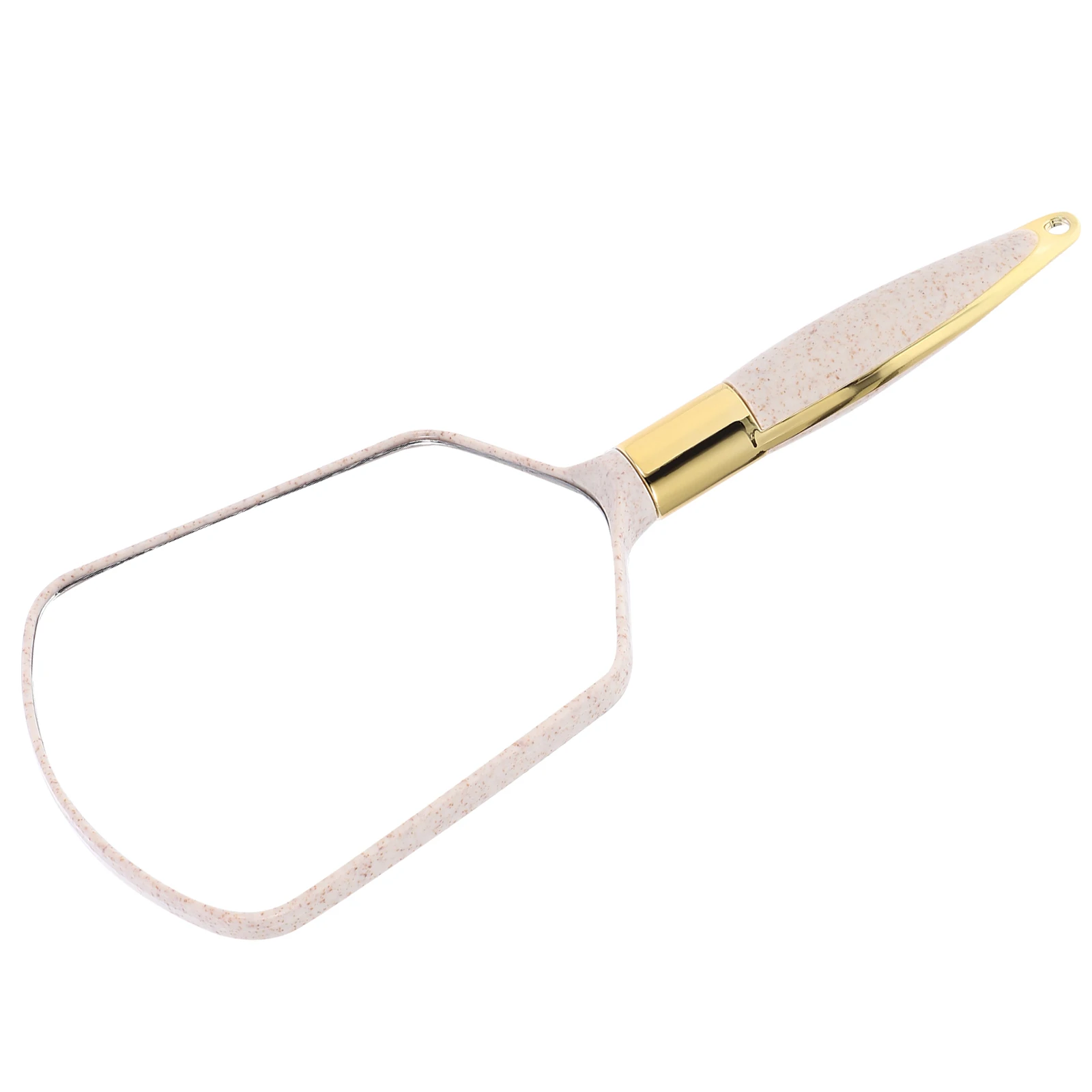 

Beige Handle Mirror Square Simple Durable Clear ABS Glass Material Good Workmanship Home Store Decoration Handle Mirror