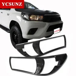 ABS Head Light Cover For Toyota Hilux Revo 2016 2017 2018 Car Front lamp Hood Accessories Double Cabin