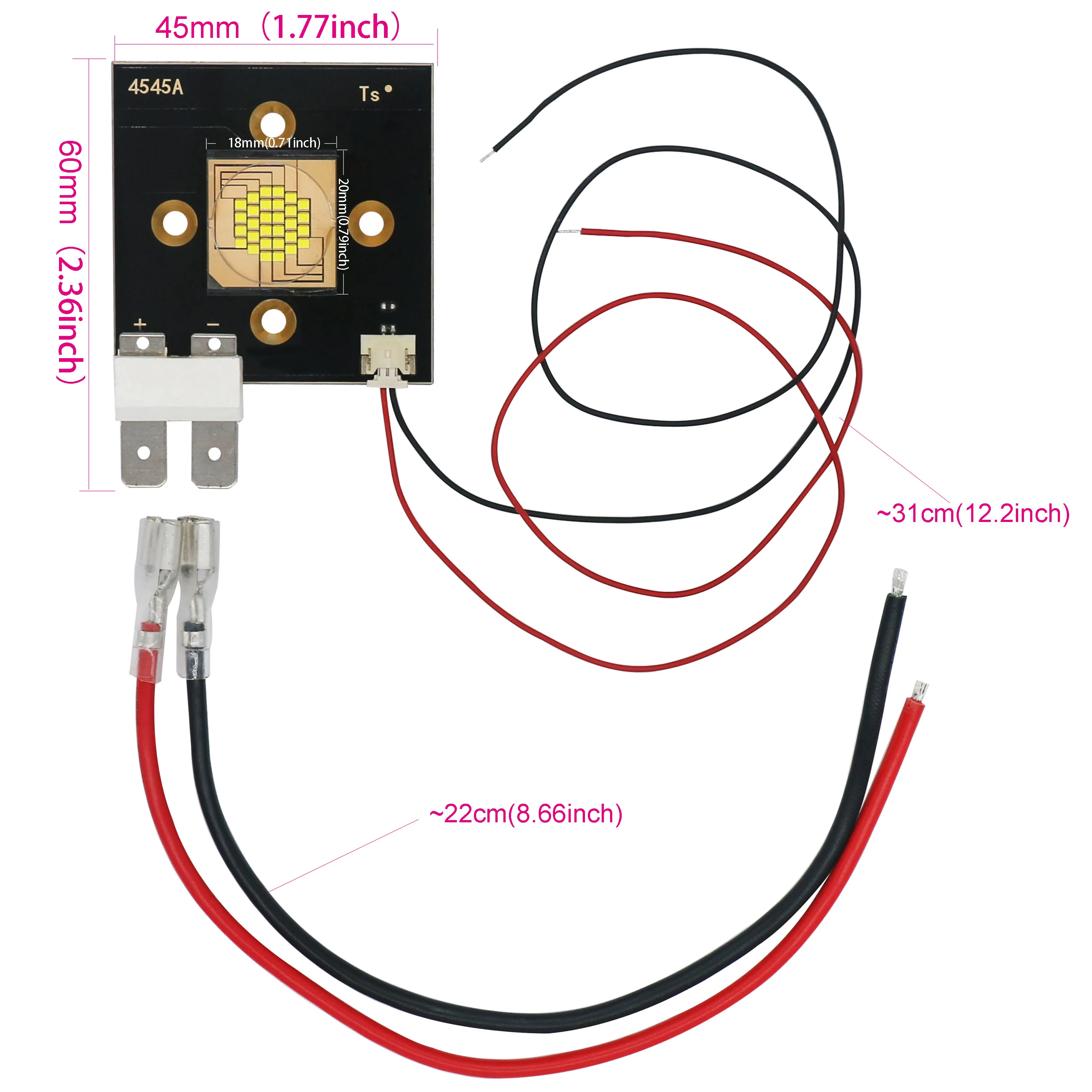 Imagem -04 - Chip Super Power Cob para Palco e Arquitetura 400w Grânulos de Lâmpada Importados Chips com Conectores de Fio Projetor Luminoso Branco Frio