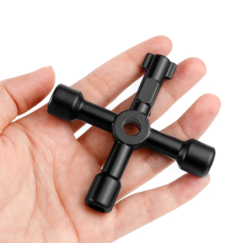 1 قطعة 4 في 1 مفتاح الربط متعدد الأغراض خزانة التحكم الكهربائية مثلث مفتاح الربط مصعد عداد المياه صمام ثقب مربع مفتاح #4