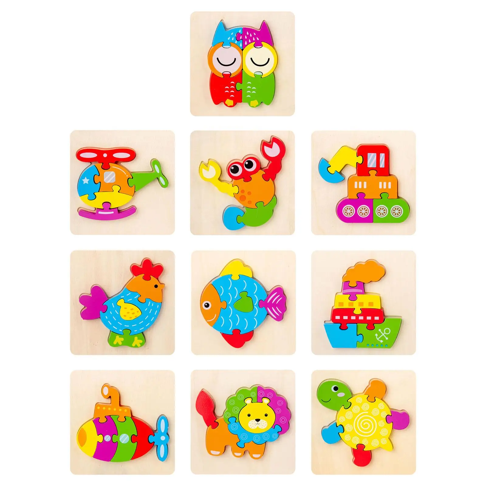 Wooden Puzzle Montessori Stem Interactive Brain Teasers Puzzle Colors