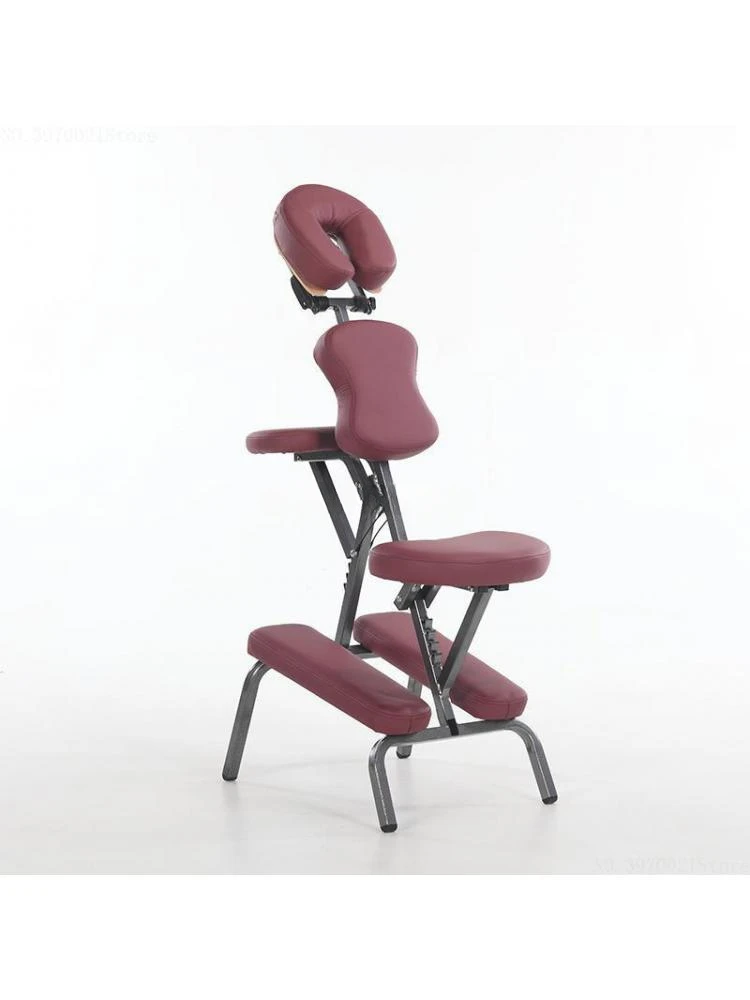 Folding Height Adjustable Tattoo Scraping Chair Portable Leather Pad Massage Chair with Armrest Quality Beauty Bed with Bag