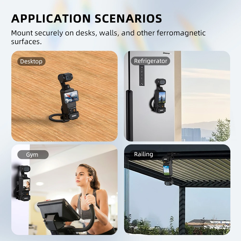 Supporto Magnetico BRDRC Pocket 4 per Vlog, Streaming Video e Teleprompter, Compatibile con DJI Pocket 3, Accessorio per Espansione Supporto Telefono