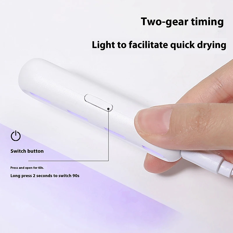 Handheld Mini Portable Two Speed Adjustment Quick Dry Machine Gel Polish Nail Dryer Lamp Manicure Tool