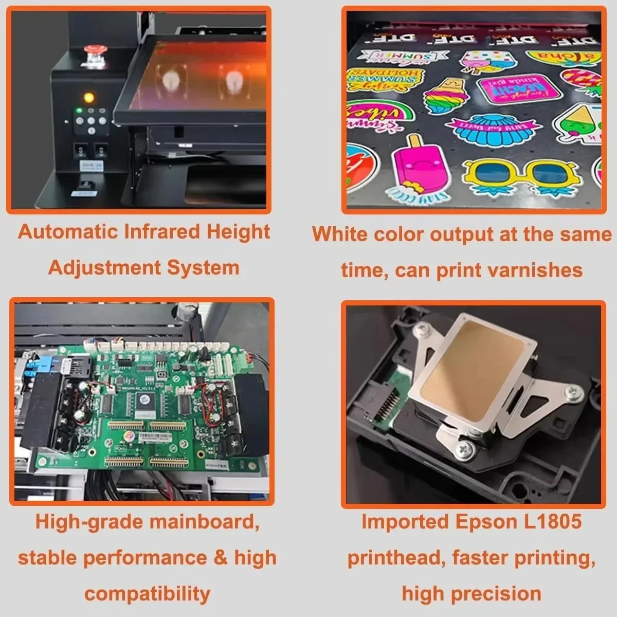 SIHAO A3 A4 UV DTF Printer, UV LED Inkjet Printing Machine 5760×1440 DPI with Rotary Device, USB Connect for Bottle, Paper, Phone Case & PVC Custom Printing