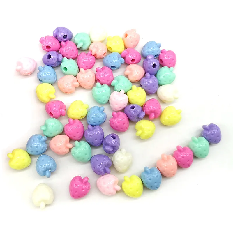 

Wholesale 300Pcs Acrylic Macaron Solid Strawberry Beads DIY Handmade Earrings Necklaces Jewelry Accessories Materials