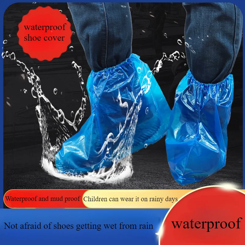 

Disposable Shoe Cover, Waterproof, Anti Slip,rainy Day,thick Middle Tube Plastic Foot Cover, Outdoor Drifting Student Shoe Cover