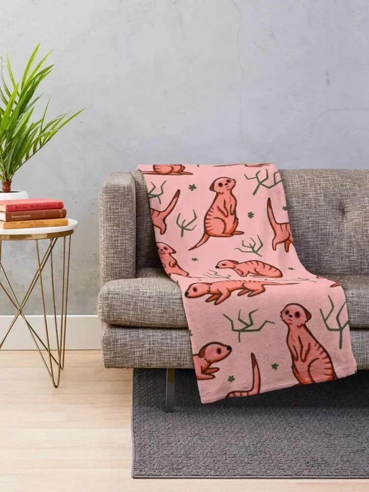 Major Meerkats Throw Blanket Decorative Sofa Plaid on the sofa Flannels Blankets