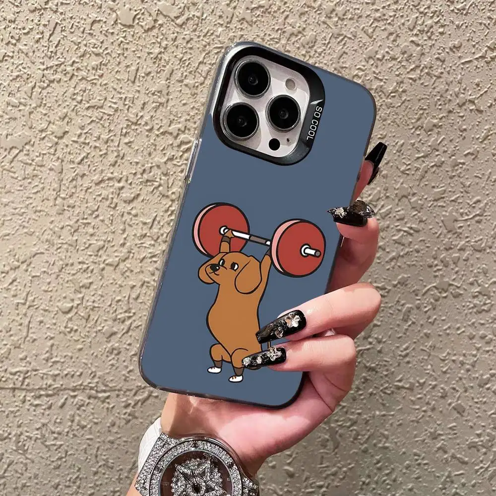 Gym Fitness Bodybuilding Phone Case For IPhone 16 15 14 13 12 11 Pro Max Plus Color Shockproof Back Silver Cover