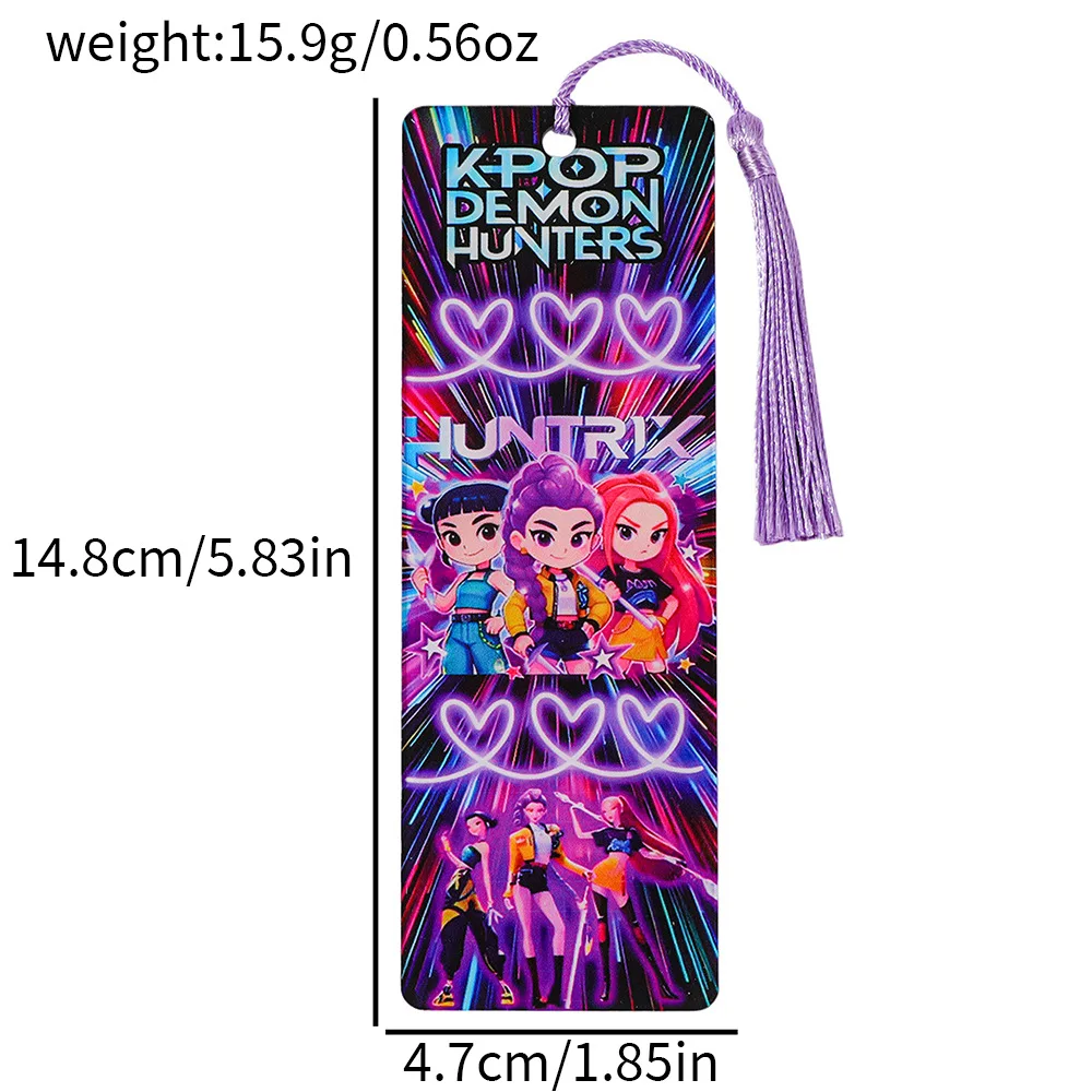 إشارات مرجعية أنيمي KPop Demon Hunters - علامات ترقيم الصفحات الإبداعية مقتنيات المروحة الثنائية، علامات قراءة الطلاب الهدايا الأدبية #4
