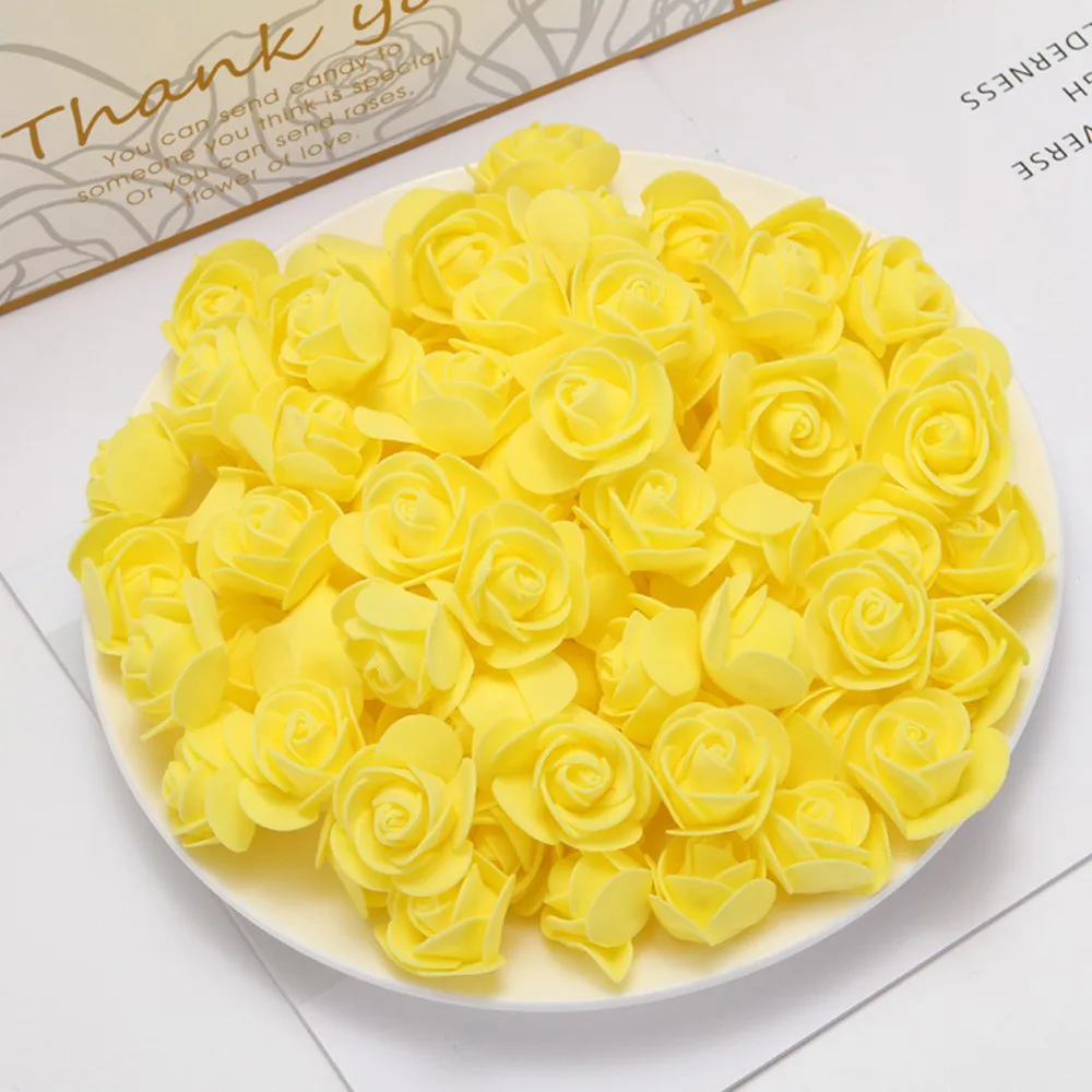 100 stücke 3,5 cm PE Mini Künstliche Blumen für Home Hochzeit Decor Zubehör Gefälschte Foma Scrapbooking Blase Bears Dekorative – Detail 4