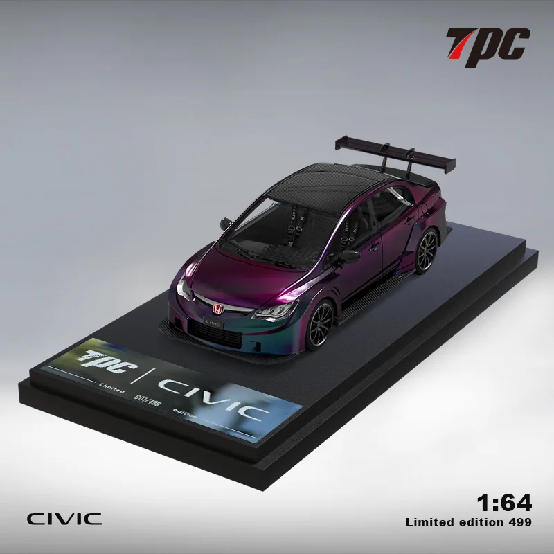 TPC 1:64 Honda Civic FD2 Alloy car model Collection gift