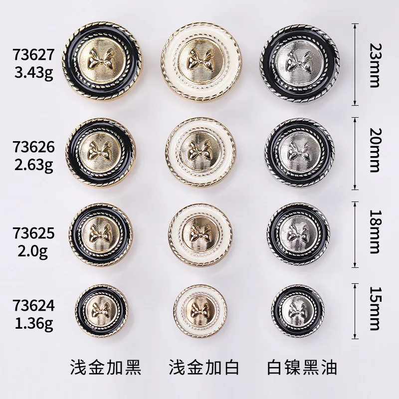 10pcs Bow Dripping oil Metal Buttons For Clothing Sweater Cardigan Coat DIY Sewing Accessories High Quality Buttons Wholesale