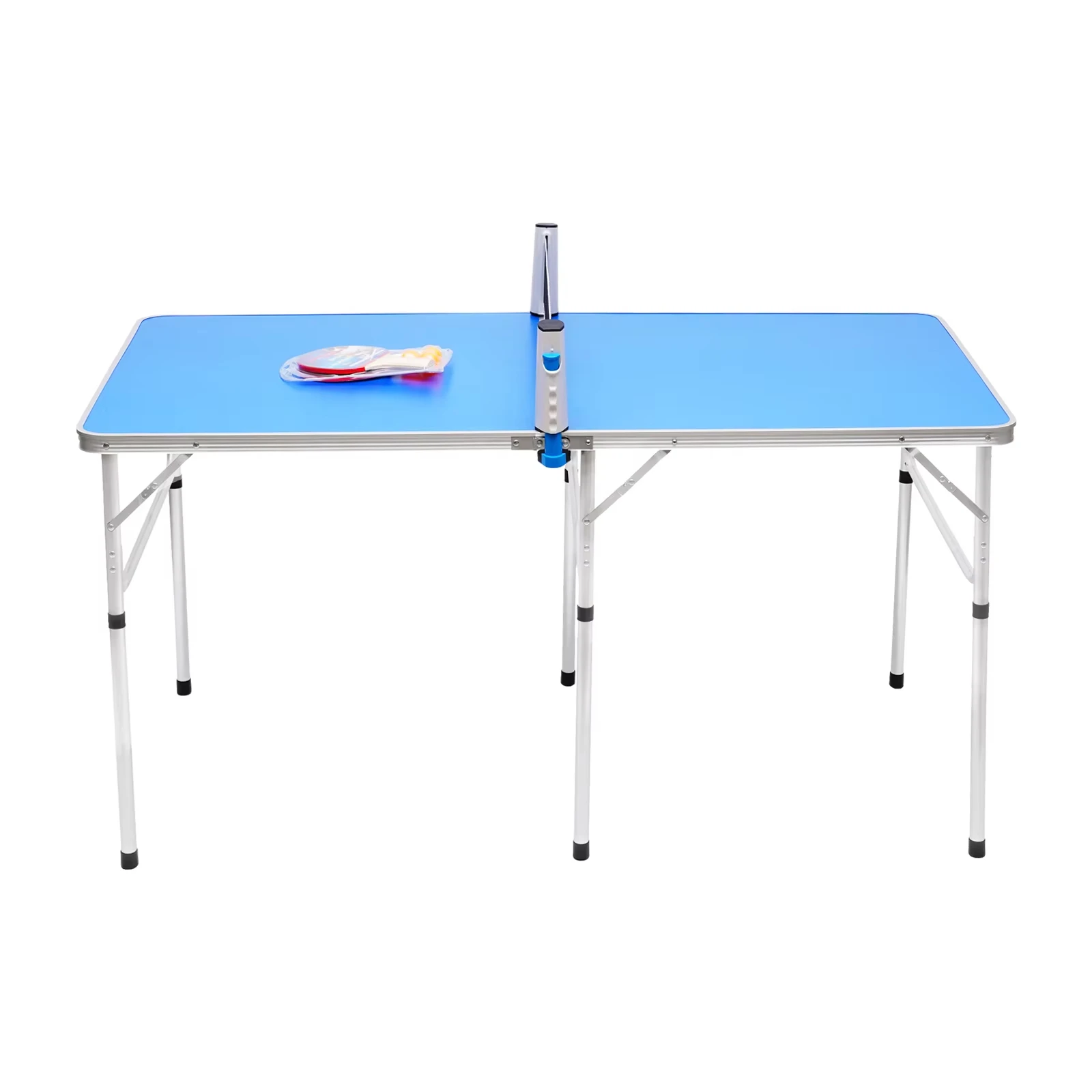 ​​Foldable Ping Pong Table Compact 60x30x30 Inch MDF Top Aluminum Frame with Net 2 Rackets 3 Balls for Indoor Outdoor Use​​