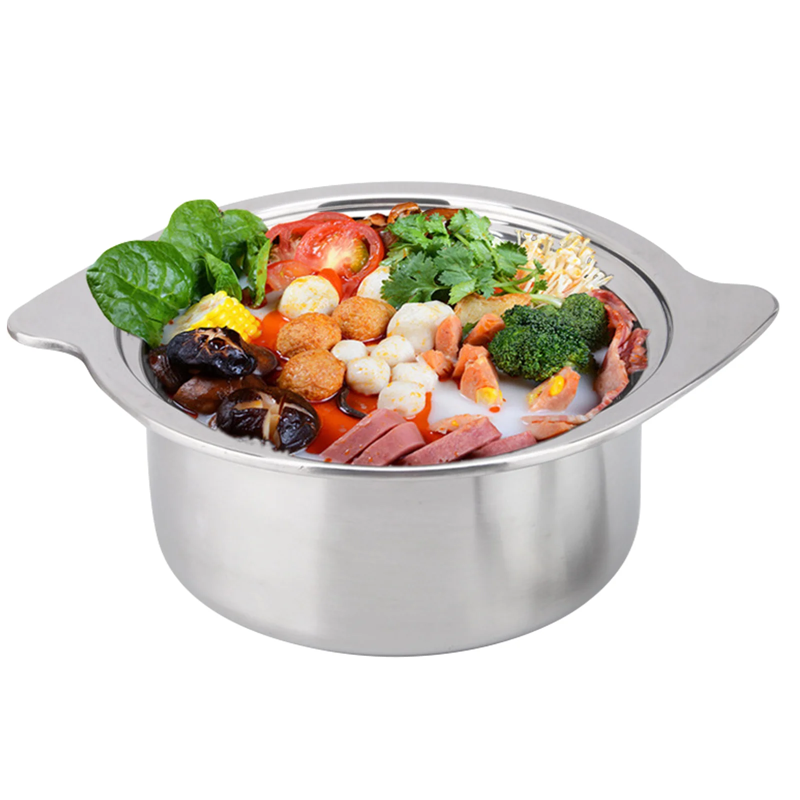 

Одноместная кастрюля для хот-пота из нержавеющей стали, для приготовления рамена, с антипригарным покрытием, для домашней кухни, легко моется