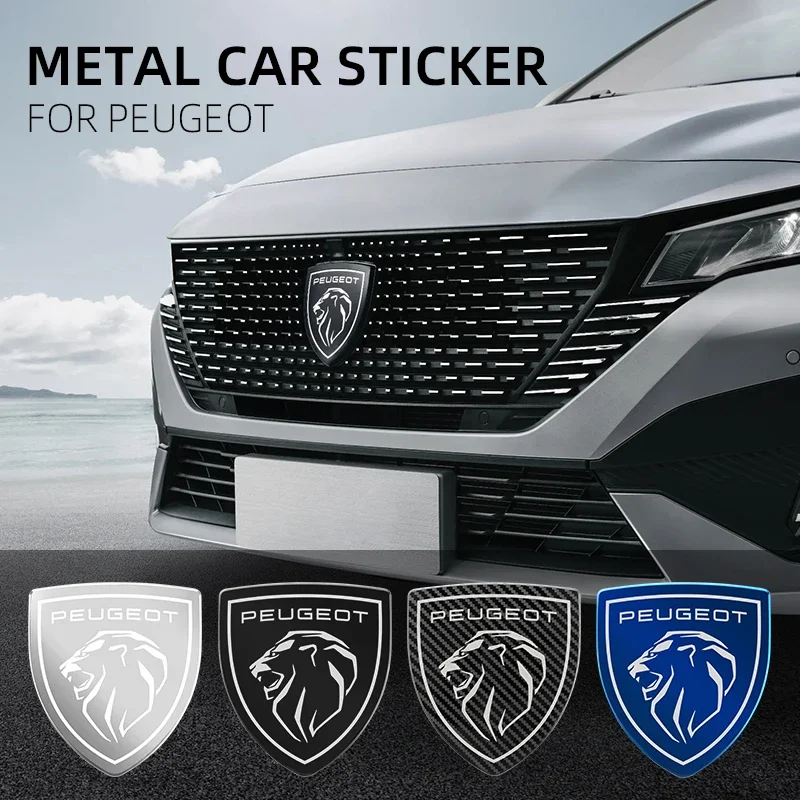 Metal Car Front Hood Cover Sticker Rear Tail Emblem Decal Accessories for Peugeot 307 206 308 207 406 407 408 508 3008