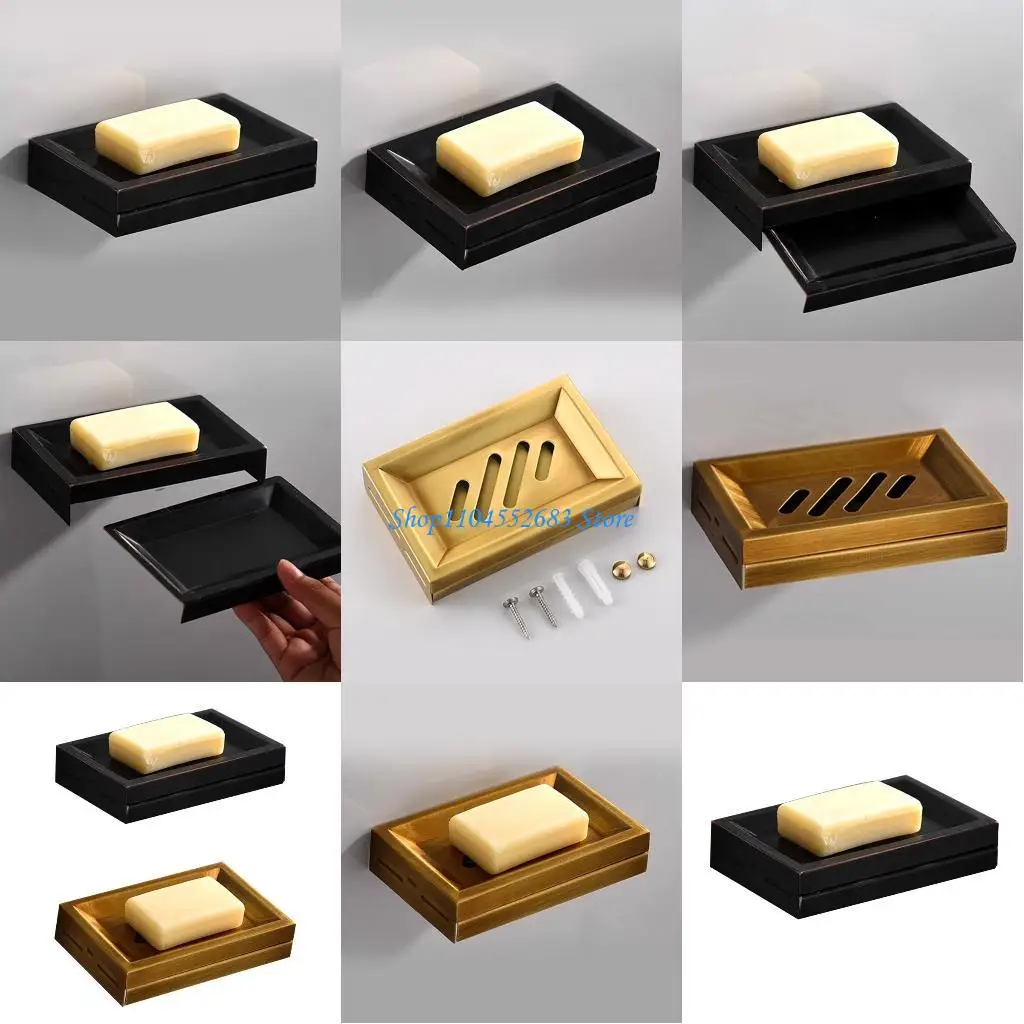 

Y6GD Bathroom Nordic Drain Shower Soap Basket For Hotel Toilet Punch-free Soap Dish