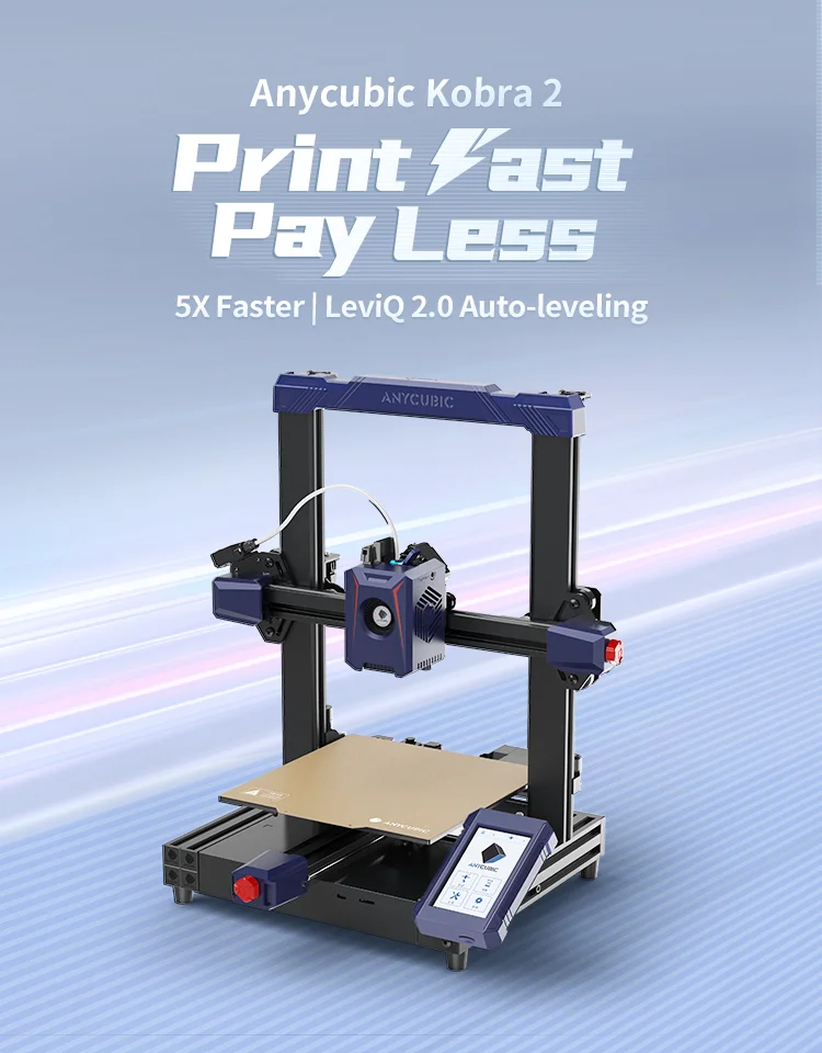 ANYCUBIC Speed FDM Series 3D Printer Kobra 2 Max Kobra 4 3D Printer Large Size Auto-levelling DIY FDM 3D Printers Kobra 4 Combo