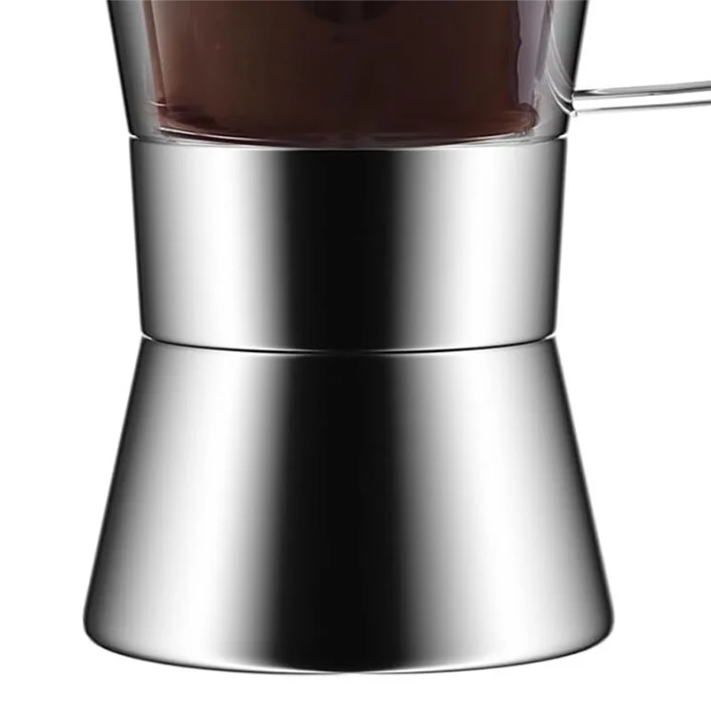 Moka-Machine à expresso à induction en acier inoxydable, cafetière italienne classique, plateau en verre, 240ml