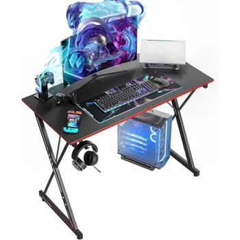 Image Gaming 32 Inch PC Computer , Home Office Desk Gamer Workstation, Simple Game Table, Black