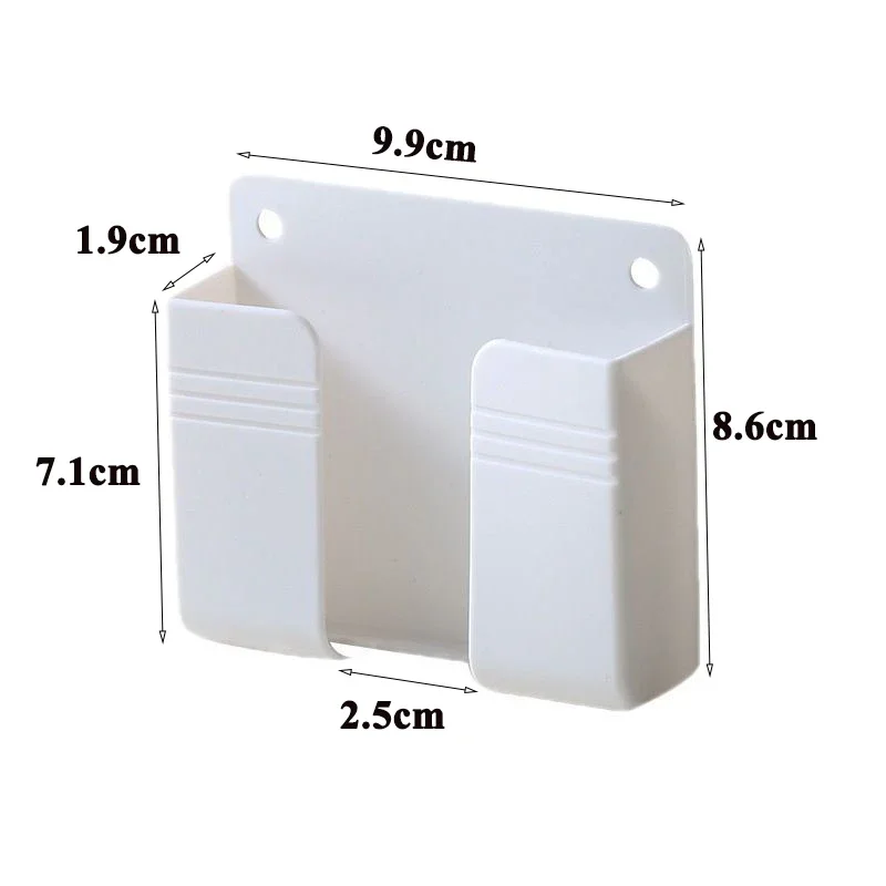 4pcs Wall Mobile Phone Holder Plug Phone Charging Stand Remote Control Storage Box Bracket Punch-Free Mounted Organizer for Home