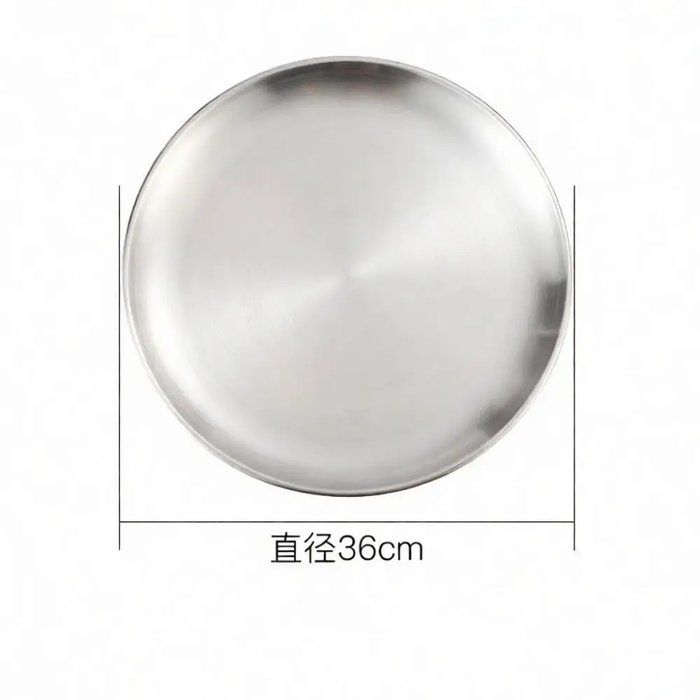 Quality Brass Round Platter Brushed Matte Gold Metal Dish Decorative Home Food Tray Culinary Tableware Instrument