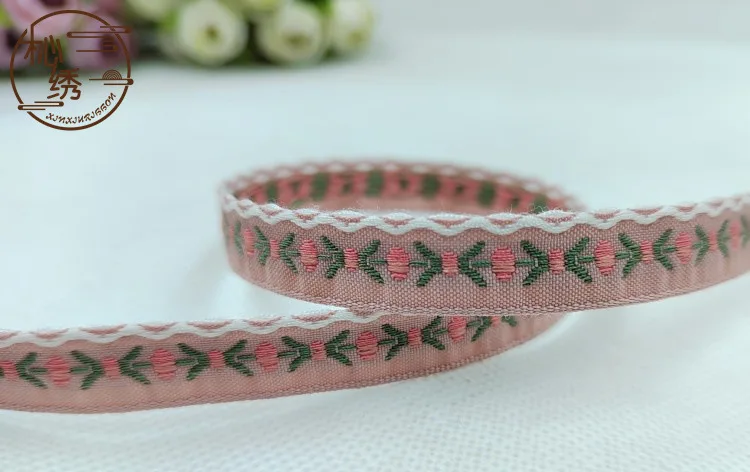 10Yards 11mm Flower Embroidered Lace Trim Ribbon Korea Fabric for Apparel Clothes Accessories Handmade Sewing DIY Crafts