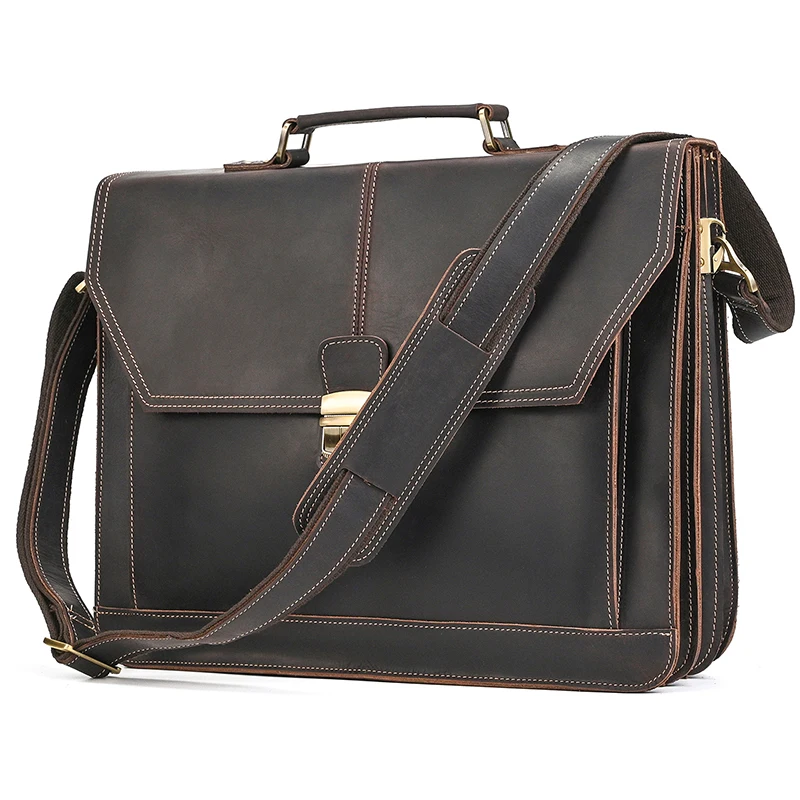 High Quality Laptop Briefcase Bag For Men Male 2026 New Arrivals Genuine Leather Briefcase Bag Real Cowskin Shoulder Bag Men