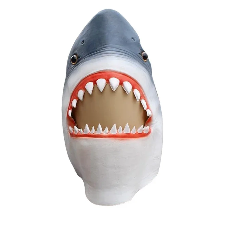 Latex Animal Mask Costume Accessory Novelty Halloween Party Head Mask Shark MaskScary Fancy Dress Party Ocean Fish Cosplay mask